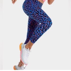 Sweaty Betty Blue & Pink Animal Print Active long Leggings